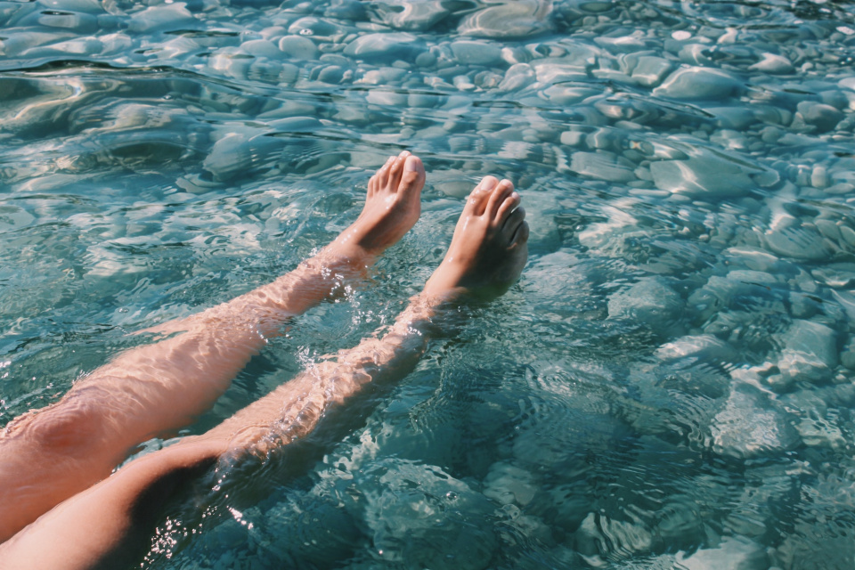 feet in water